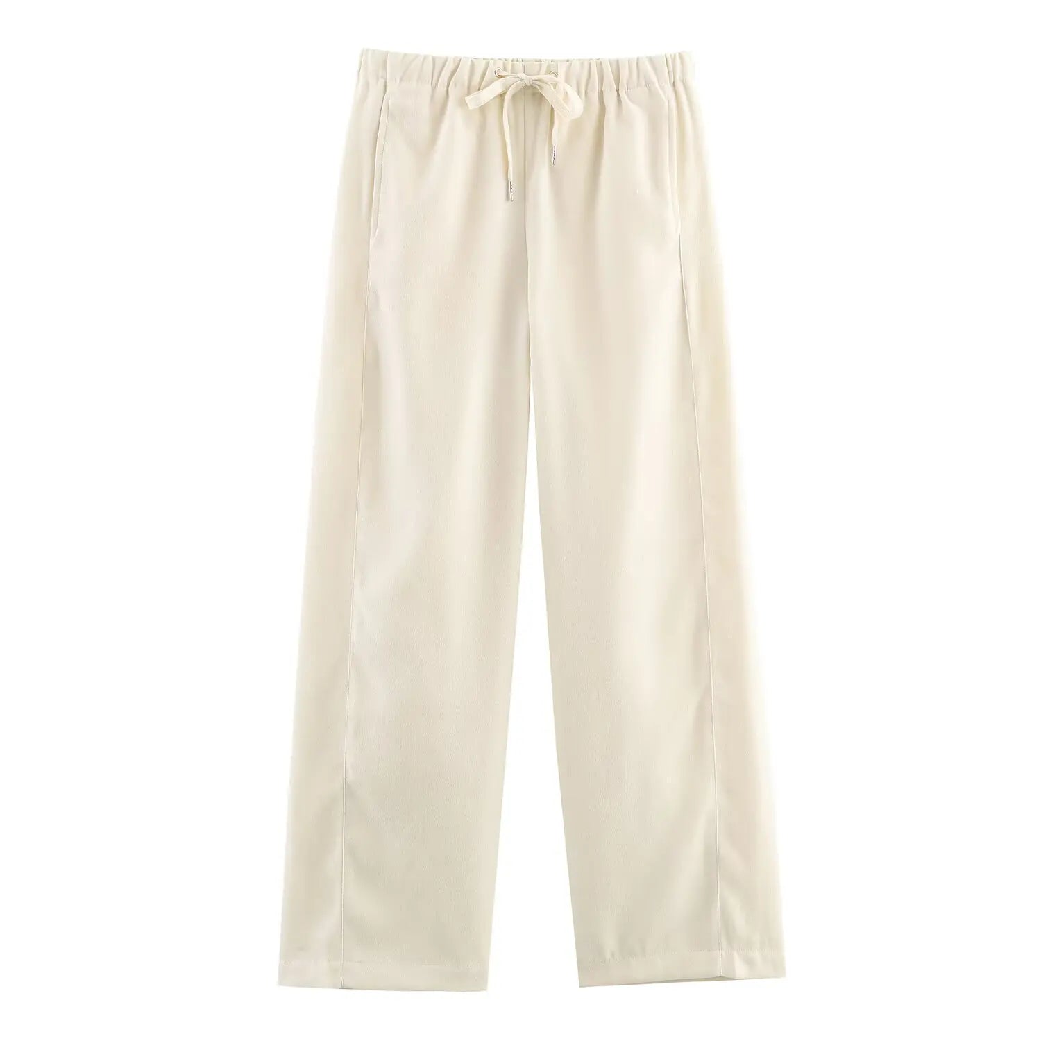 Women's High-Waisted Casual Trousers — Solid Colour Fashion Wide Leg Pants