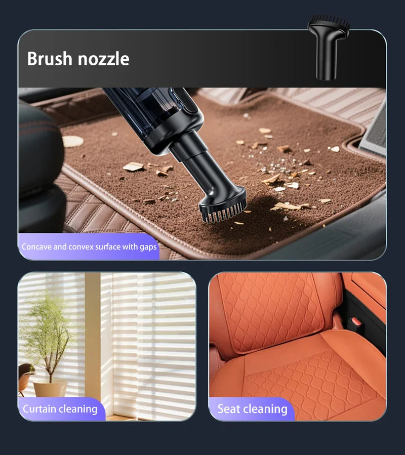 Cordless Car Vacuum Cleaner Handheld, High Power Wet Dry Portable Vacuum Blower with One-Key Dust Emptying for Car Home Cleaning