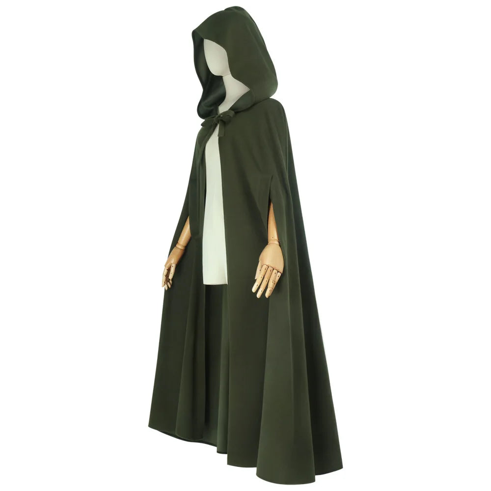 Medieval Hooded Woollen Cloak — Elf Halloween Renaissance Party Cape