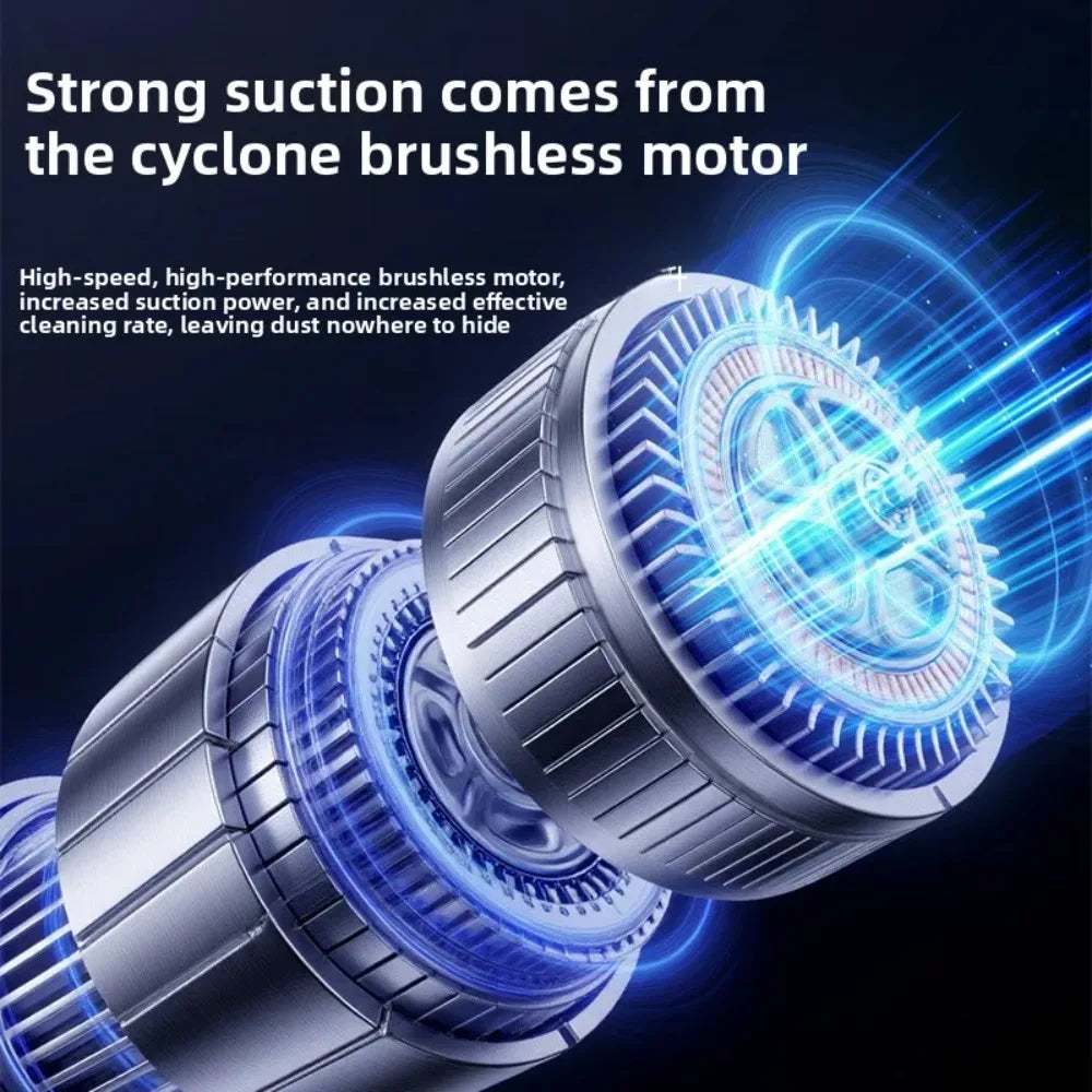 Cordless Car Vacuum Cleaner Handheld, High Power Wet Dry Portable Vacuum Blower with One-Key Dust Emptying for Car Home Cleaning