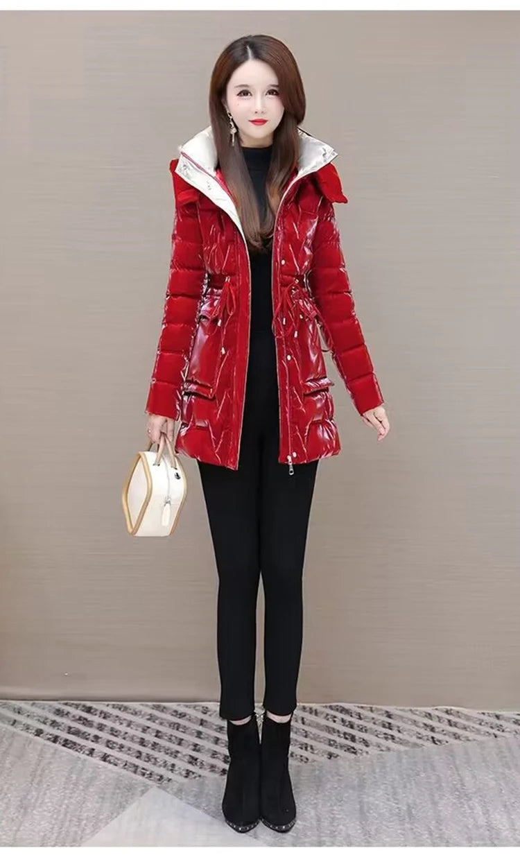Women's Hooded Down Cotton Parka Coat — Thickened Warm Winter Overcoat