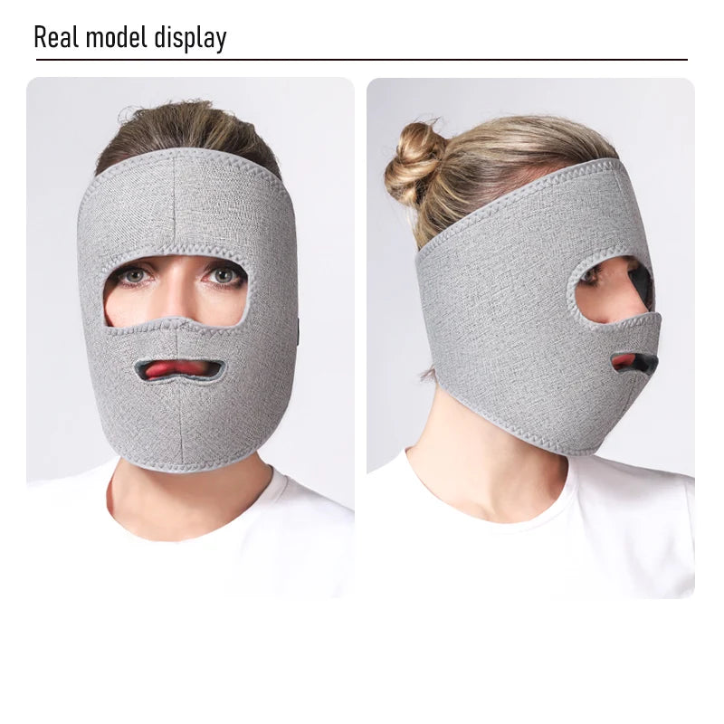 Electric Heating Massage Red Light Therapy Face Mask Massage for Facial Nerve Paralysis Rehabilitation Improve Blood Circulation