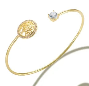 Stainless Steel Crystal Bracelet Bangle — Elegant 3-Crystal Women's Jewellery