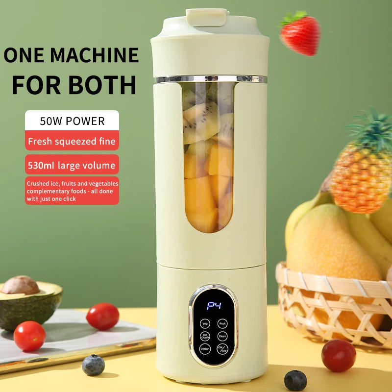 Portable juicer, multifunctional blender, USB charging juice maker, suitable for making smoothies, milkshakes, and fruit juices