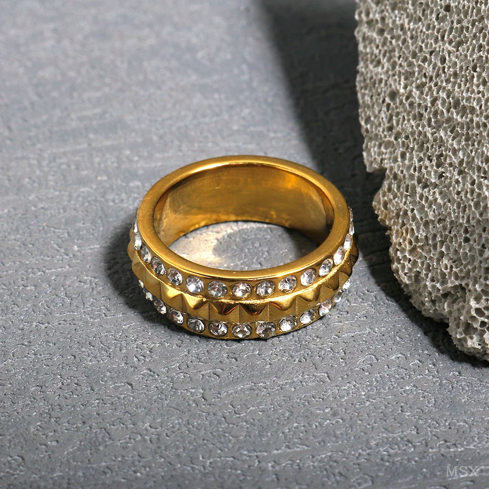Women's Zircon Ring — Waterproof Stainless Steel Fashion Jewellery