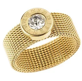 Women's Crystal Zircon Granular Ring — Waterproof Stainless Steel Fine Jewellery