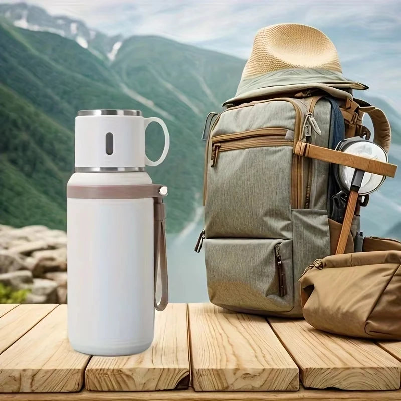 Portable Handheld Insulated Water Bottle 24H Thermal Retention Stainless Steel Leakproof Vacuum Thermos Bottle