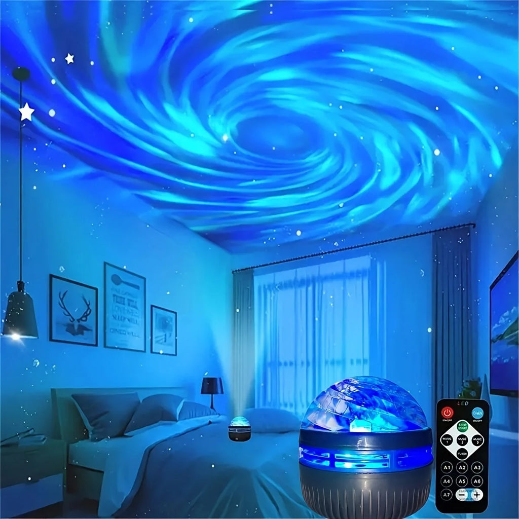 LED Galaxy Projector Night Light — Starry Sky Lamp with Remote Control