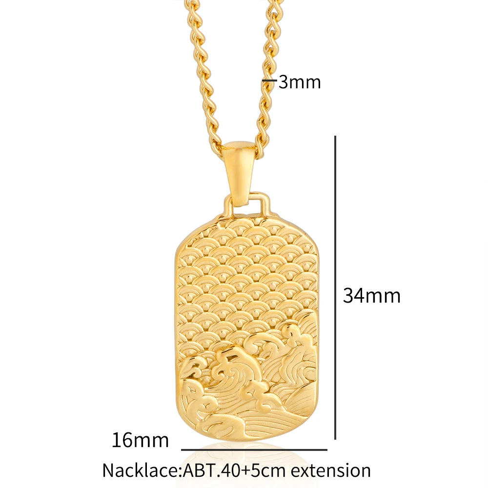 Women's Square Pendant Necklace — Delicate Stainless Steel Chain