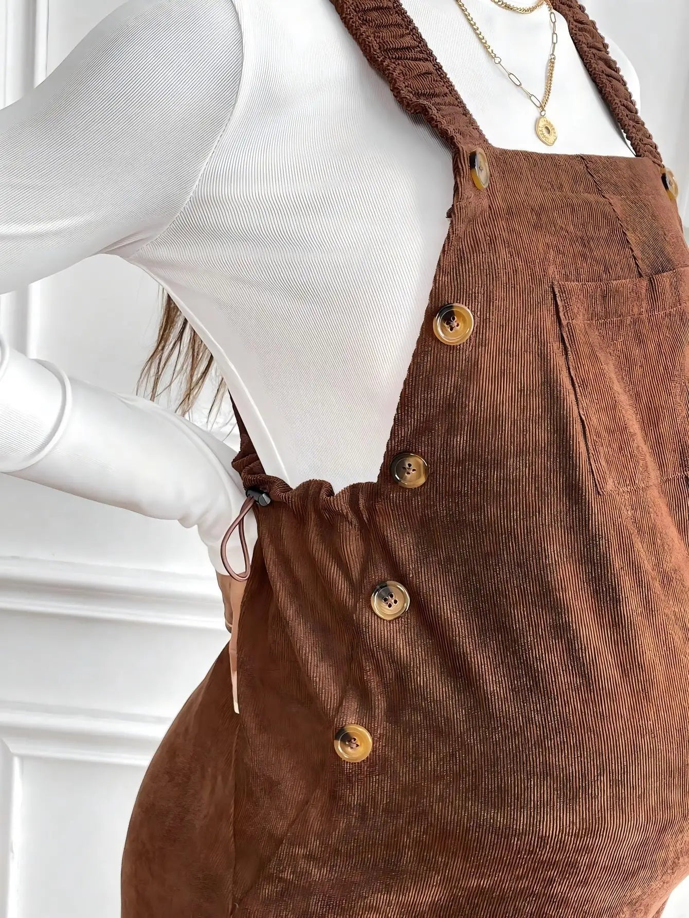 Maternity Clothes for Pregnant Women Pregnancy Clothing 2025 Autumn Winter Adjustable Waist Fashionable Loose Corduroy Overalls