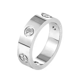Women's Crystal Zircon Granular Ring — Waterproof Stainless Steel Fine Jewellery