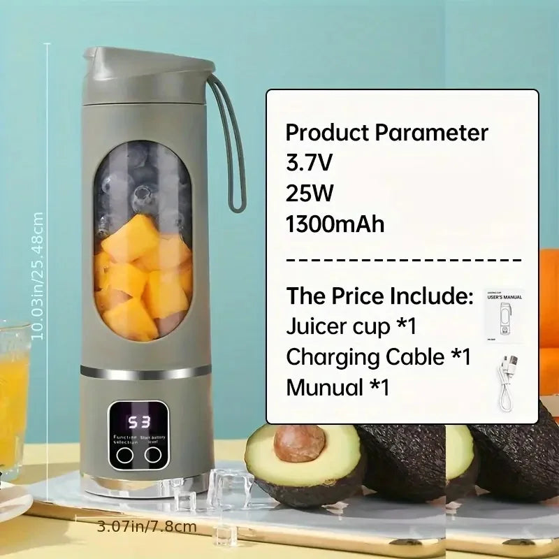 Handheld juicer, portable blender, USB charging juice maker, suitable for making smoothies, milkshakes, and fruit juices
