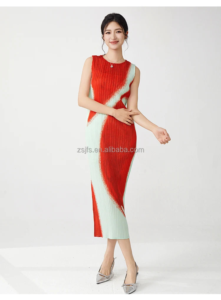 Women Clothing Wholesale Summer Ladies Fashion Dresses High Quality Stretch Sleeveless Dresses