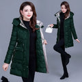 Women's Hooded Down Cotton Parka Coat — Thickened Warm Winter Overcoat
