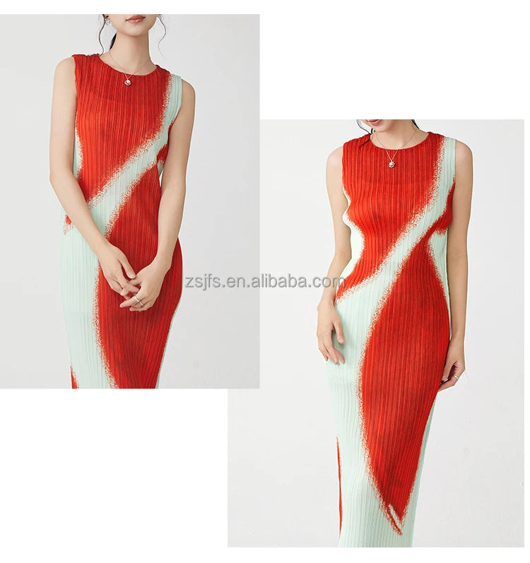 Women Clothing Wholesale Summer Ladies Fashion Dresses High Quality Stretch Sleeveless Dresses