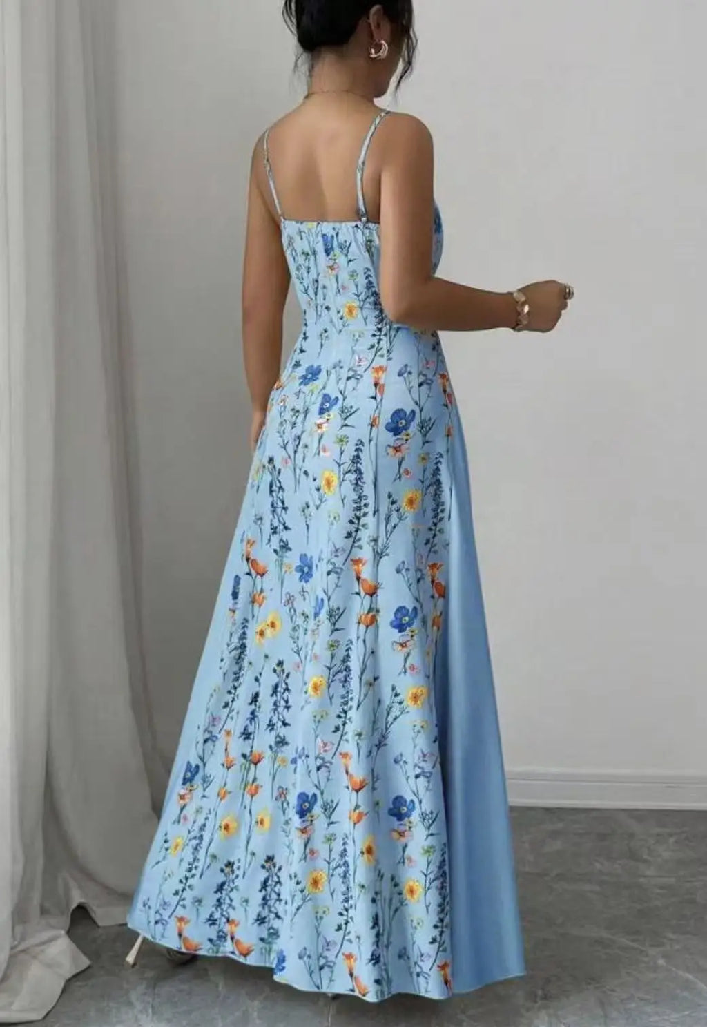 Women's Clothing Dresses For Ladies Spaghetti Strap Vestido Simple Style Temperament Printed Slim Sling Sleeveless Contrast