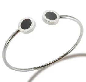 Stainless Steel Crystal Bracelet Bangle — Elegant 3-Crystal Women's Jewellery