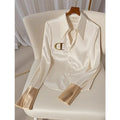 Women's Acetate Satin Blouse — High-End Niche Cool White Office Shirt