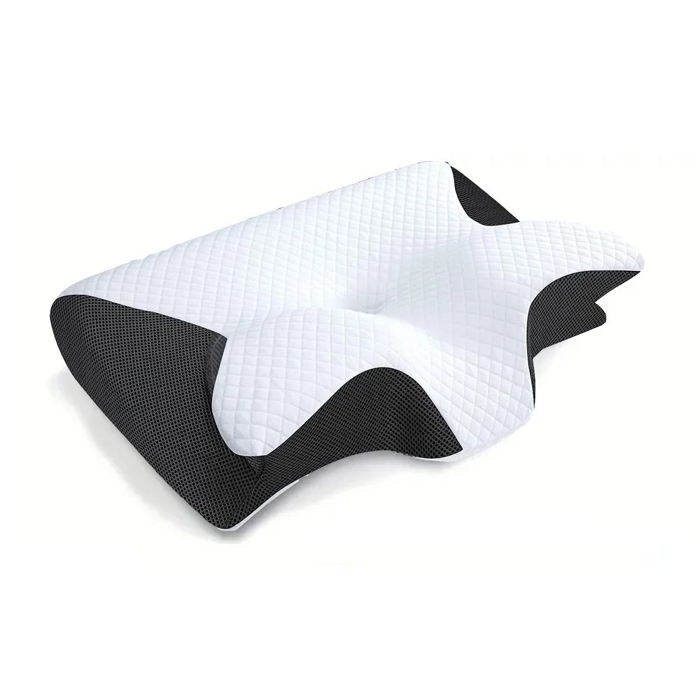 Memory Foam Cervical Pillow — 2-in-1 Ergonomic Neck Support Pillow
