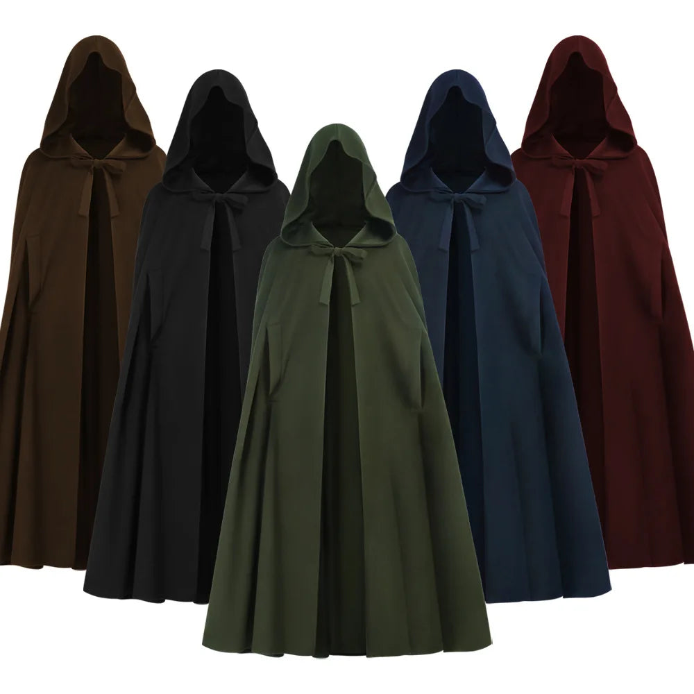 Medieval Hooded Woollen Cloak — Elf Halloween Renaissance Party Cape
