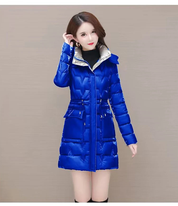 Women's Hooded Down Cotton Parka Coat — Thickened Warm Winter Overcoat