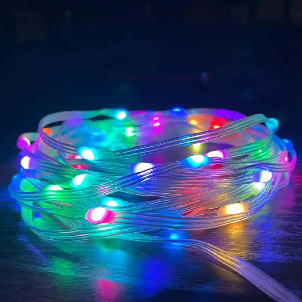 Smart RGB LED Strip Light 20M Fairy String Lights W/ APP Control Music Sync 12 Modes USB Powered for Xmas Home Decor
