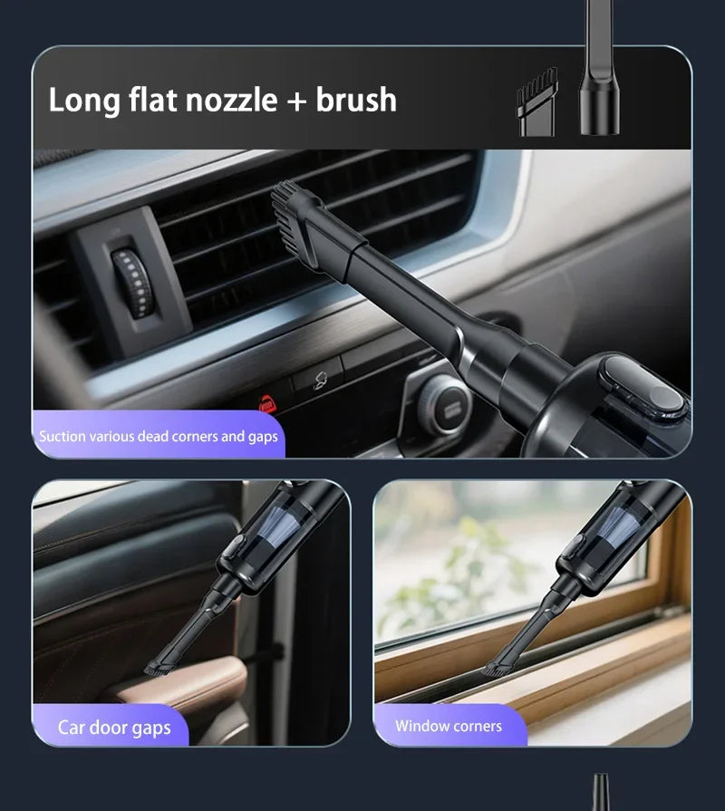 Cordless Car Vacuum Cleaner Handheld, High Power Wet Dry Portable Vacuum Blower with One-Key Dust Emptying for Car Home Cleaning
