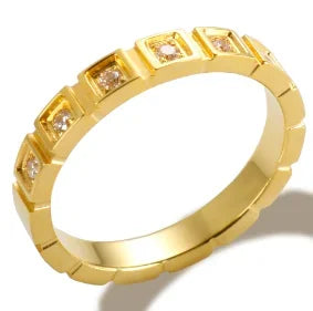 Women's Crystal Zircon Granular Ring — Waterproof Stainless Steel Fine Jewellery