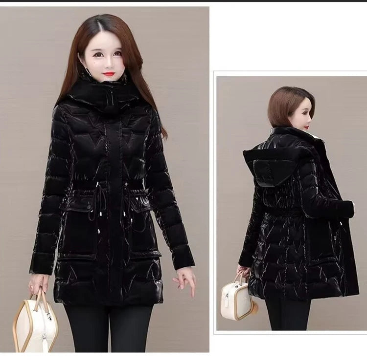 Women's Hooded Down Cotton Parka Coat — Thickened Warm Winter Overcoat