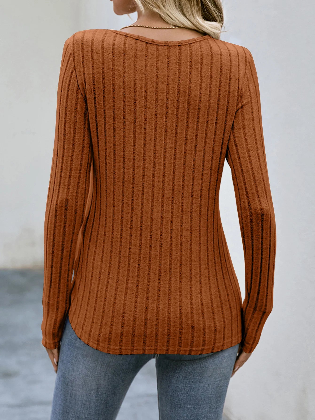 Women's Clothing Western Tops 2024 hot autumn new waist cinched round neck tight long sleeved top Europe America T-Shirts Tees