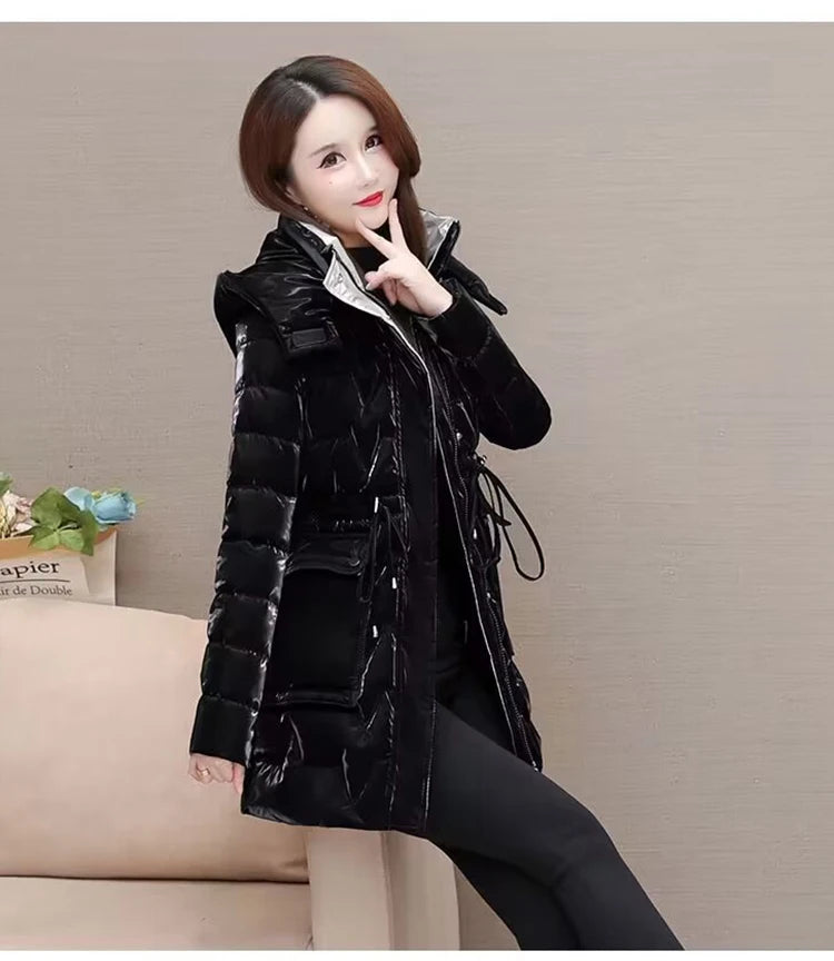 Women's Hooded Down Cotton Parka Coat — Thickened Warm Winter Overcoat