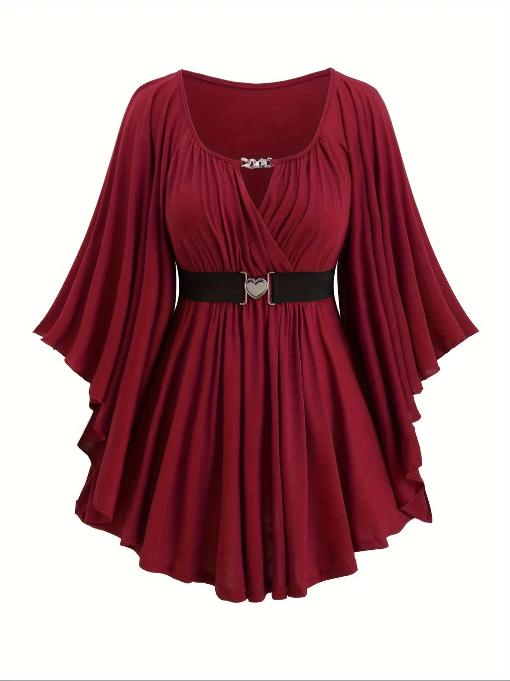 New autumn and winter  fashion women's clothing, oversized with an irregular hem, solid color, heart-shaped