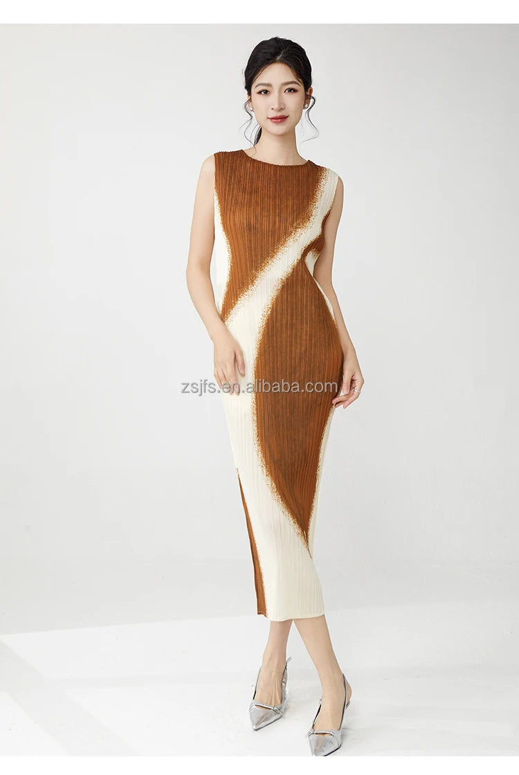 Women Clothing Wholesale Summer Ladies Fashion Dresses High Quality Stretch Sleeveless Dresses