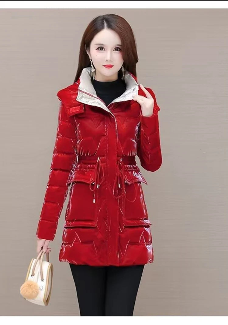 Women's Hooded Down Cotton Parka Coat — Thickened Warm Winter Overcoat