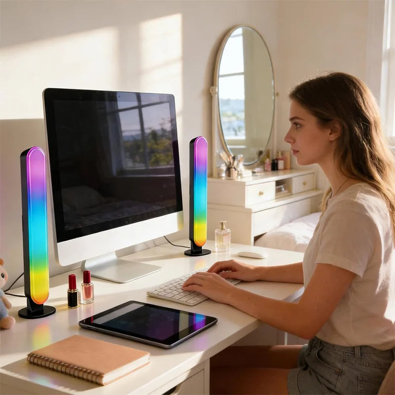 Smart Led Strip Lights With Remote Control With-remote Rgb Light Bar Lamp Sync With-music Atmosphere Decoration Desktop For-room