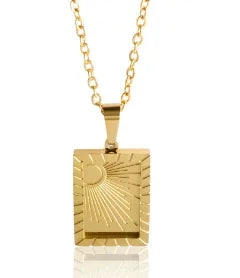 Women's Square Pendant Necklace — Delicate Stainless Steel Chain