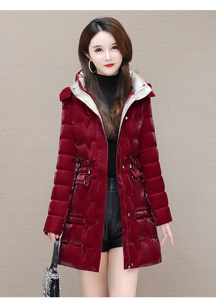 Women's Hooded Down Cotton Parka Coat — Thickened Warm Winter Overcoat