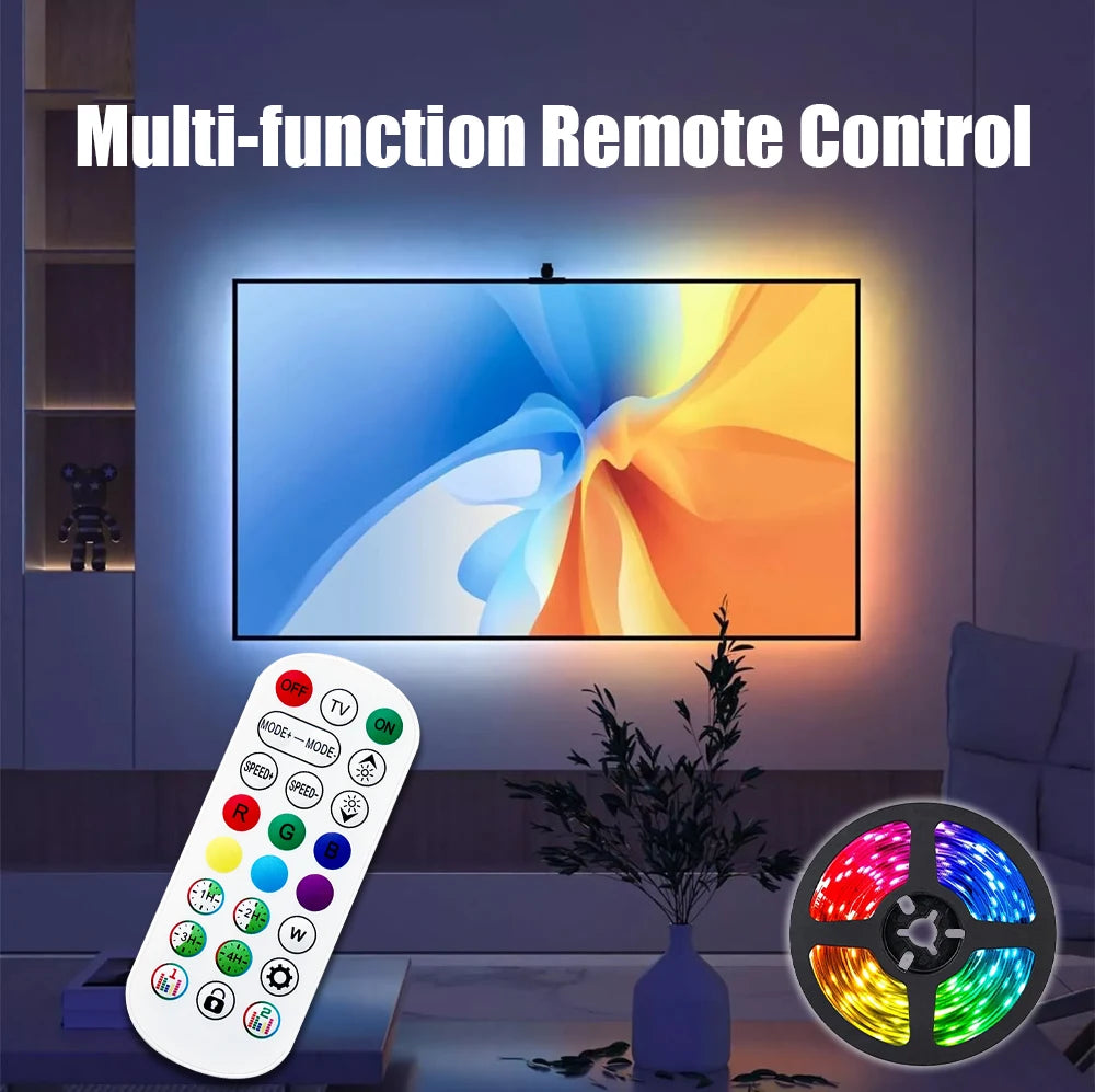 LED Lights Strip Smart TV Led Backlight USB RGB 5V Luces LED Neon Lighting App Control Rhythmic Sync Room Gaming Ambilight Lamp