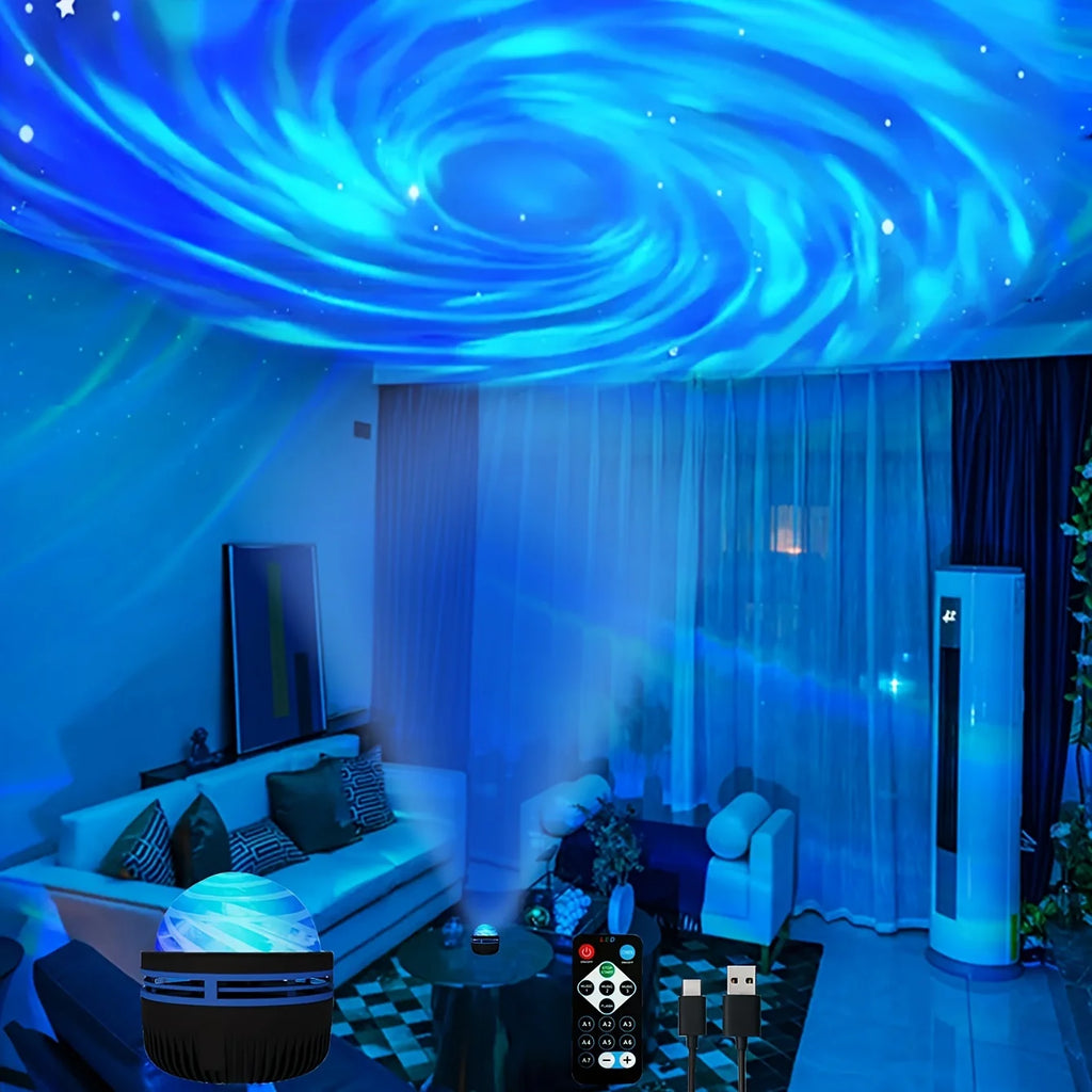LED Galaxy Projector Night Light — Starry Sky Lamp with Remote Control