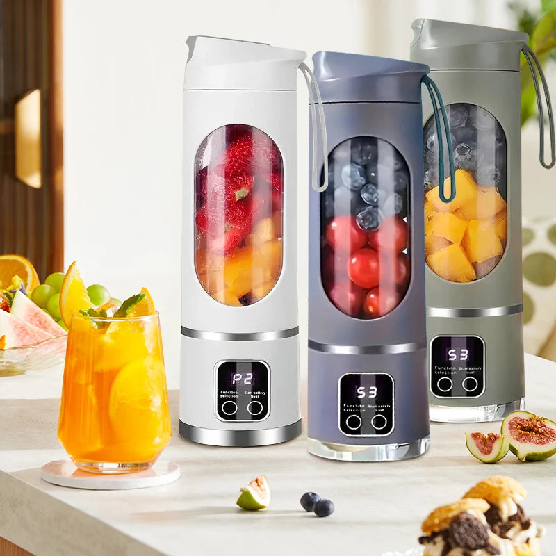 Handheld juicer, portable blender, USB charging juice maker, suitable for making smoothies, milkshakes, and fruit juices