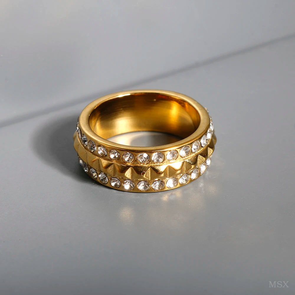 Women's Zircon Ring — Waterproof Stainless Steel Fashion Jewellery