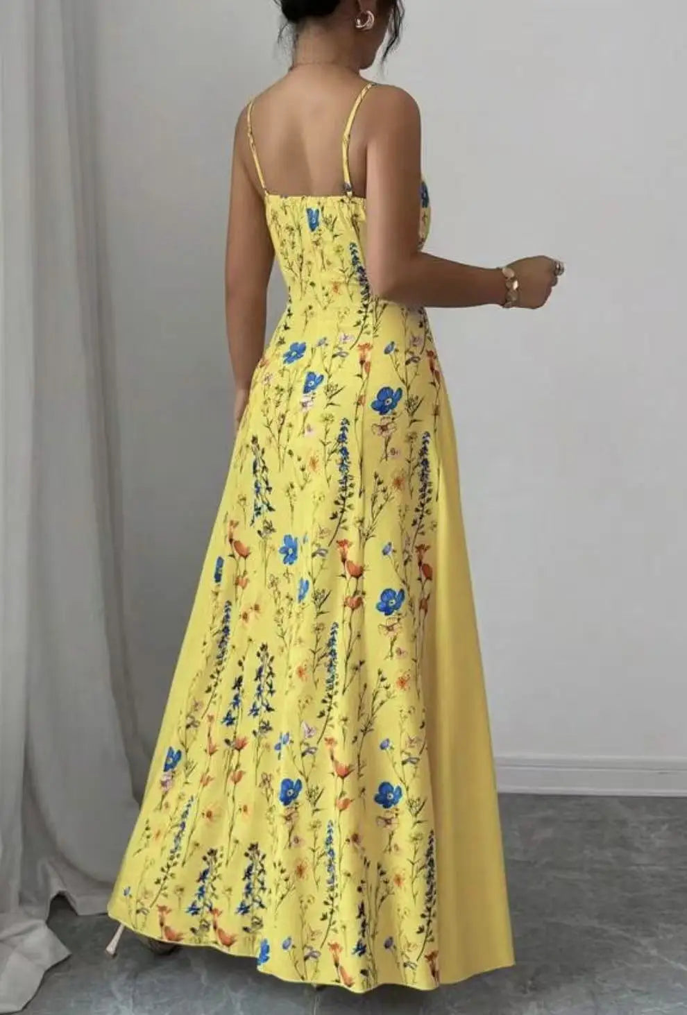 Women's Clothing Dresses For Ladies Spaghetti Strap Vestido Simple Style Temperament Printed Slim Sling Sleeveless Contrast