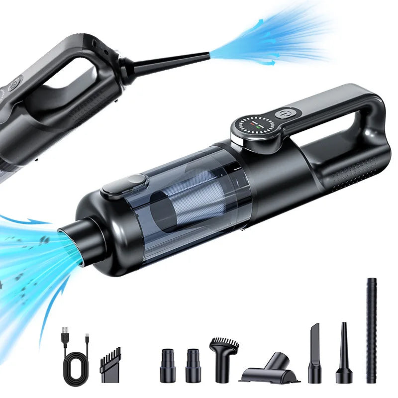 Cordless Car Vacuum Cleaner Handheld, High Power Wet Dry Portable Vacuum Blower with One-Key Dust Emptying for Car Home Cleaning