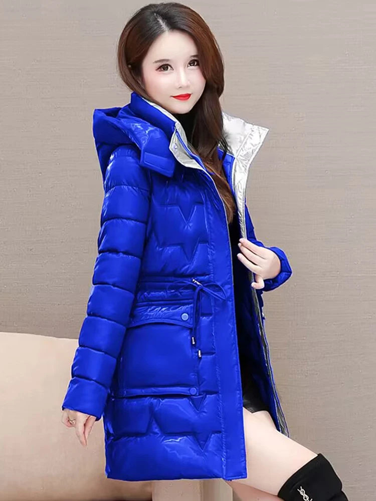 Women's Hooded Down Cotton Parka Coat — Thickened Warm Winter Overcoat