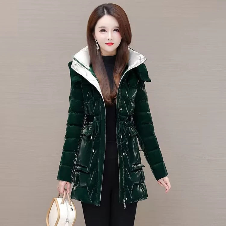 Women's Hooded Down Cotton Parka Coat — Thickened Warm Winter Overcoat