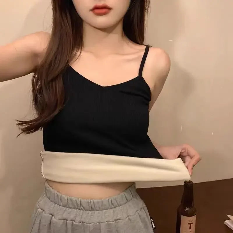 Women's Thermal Velvet Sleeveless Top — Warm Winter Underwear Base Layer