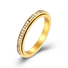 Women's Zircon Ring — Waterproof Stainless Steel Fashion Jewellery