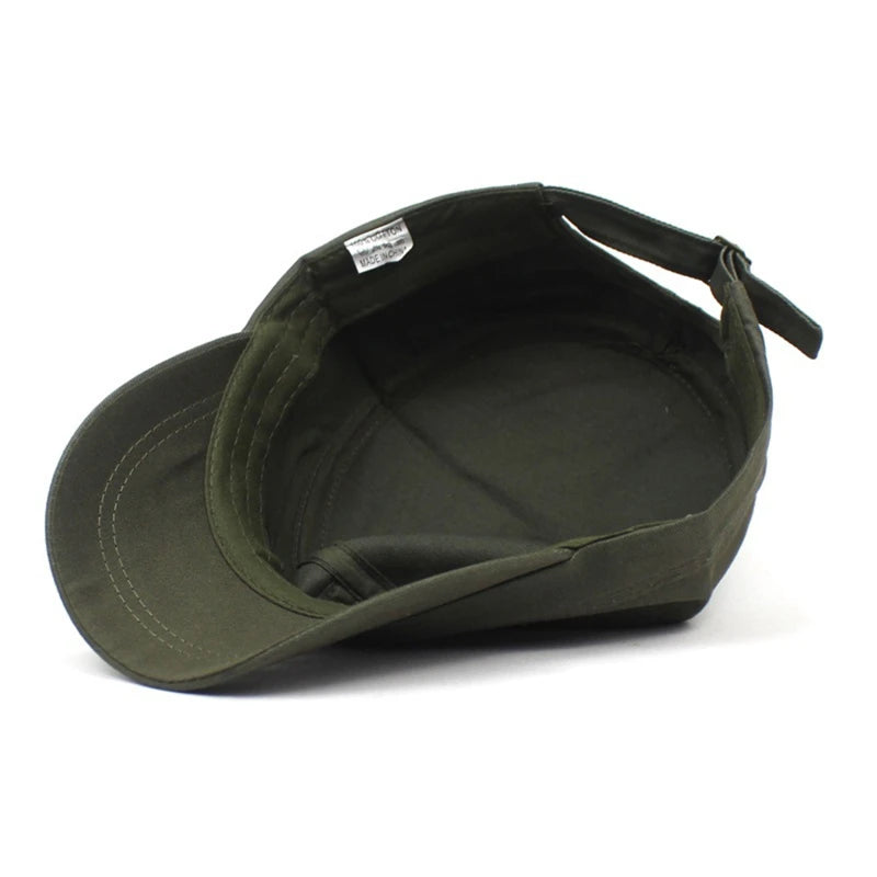 Hat Men Version Tide Solid Color Flat Baseball Caps Cotton Blend Cap Men Side Button Duck Tongue Hat Sunscreen Sports Hat