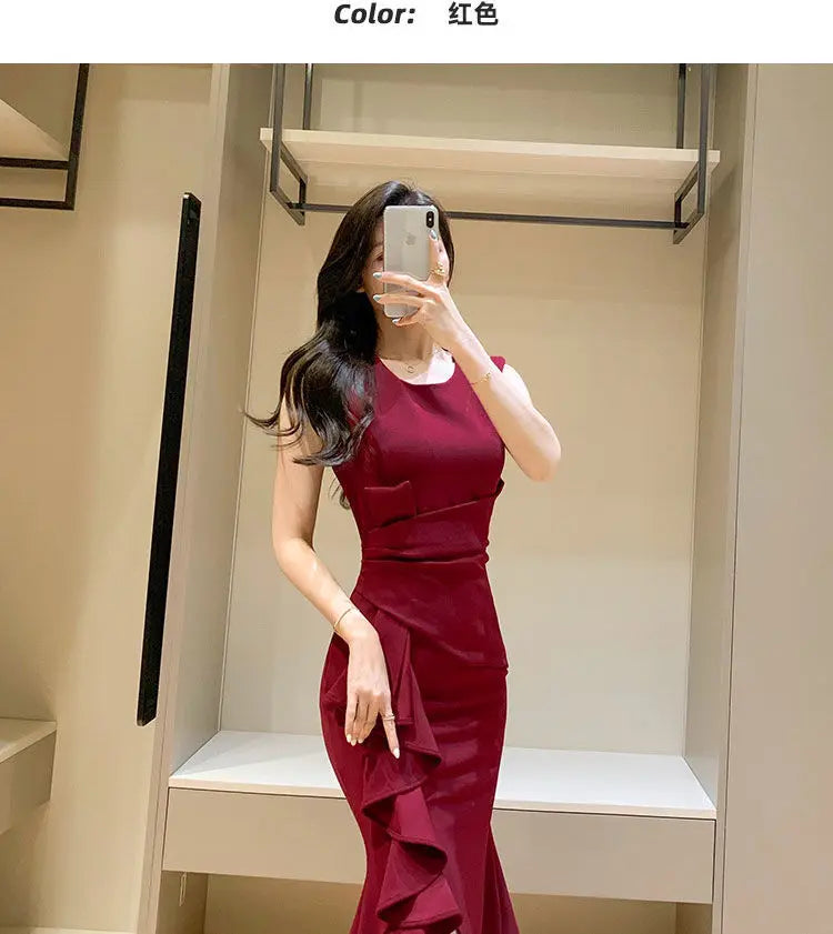 Women Clothes Sexy Fashion Long Dress Ladies Elegant Slim Solid Dresses Office Lady Club Dress Party Clothing Bodycon Dress