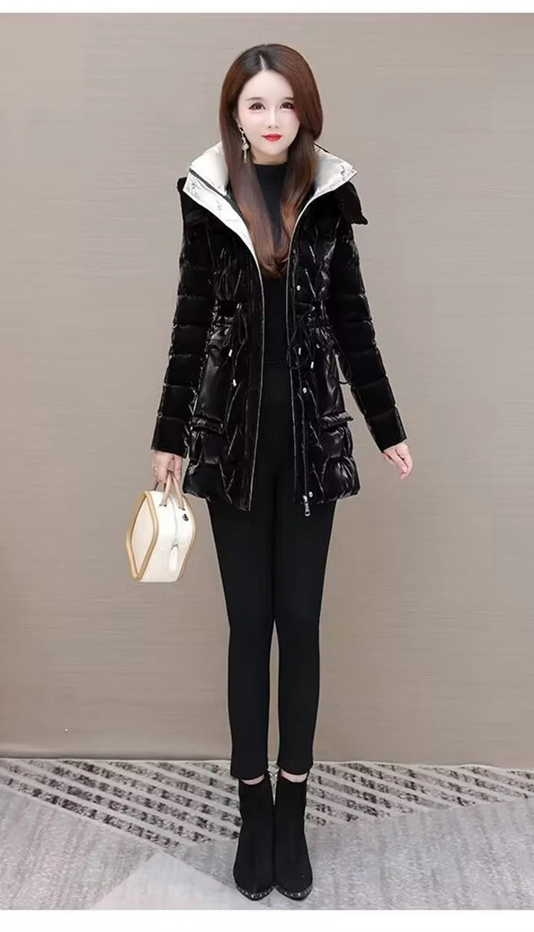 Women's Hooded Down Cotton Parka Coat — Thickened Warm Winter Overcoat